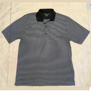 Greg Norman Play Dry Polo Large Blue Striped‎ Golf Shirt (d)